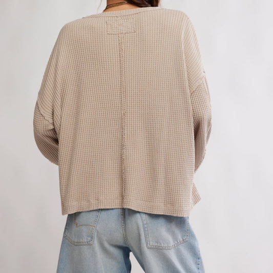 CHANDAIL FEMME STONE FREE PEOPLE DAWSON POCKET OB2413239-1020 STONE