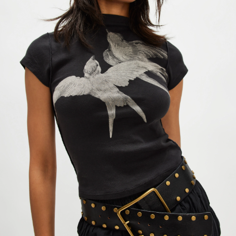 T-shirt Femme Noir Free People RAG2964-0010