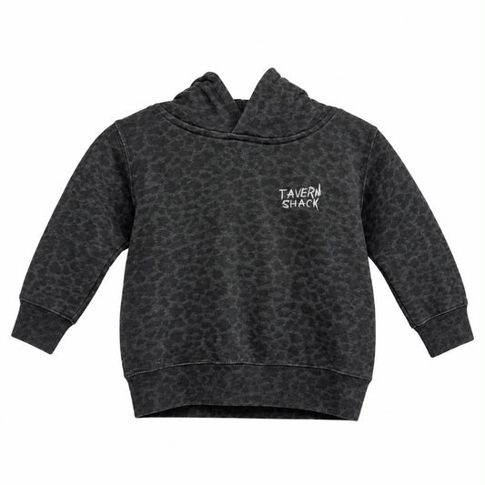 TAVERNSHACK - HOODIE LEOPARD NOIR - ORIGINAL - PRINT BLANC