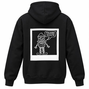 TAVERNSHACK - HOODIE NOIR - CORNICHON - TVK23 - PRINT BLANC