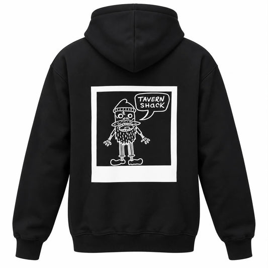 TAVERNSHACK - HOODIE NOIR - CORNICHON - TVK23 - PRINT BLANC