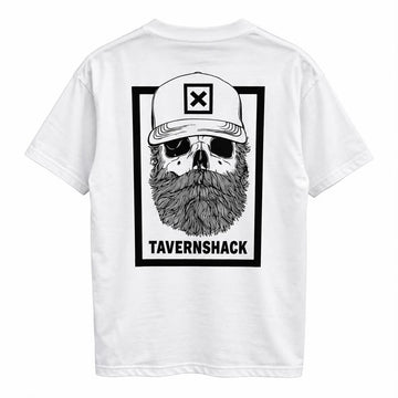 TAVERNSHACK - T-SHIRT BLANC 2 LOGO ORIGINAL NOIR