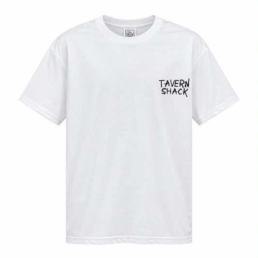 TAVERNSHACK - T-SHIRT BLANC 2 LOGO ORIGINAL NOIR