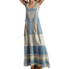 Robe vintage délavée à poche avant et imprimé floral contrastant, POL  23-FLORAL