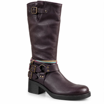 Disponible en ligne seulement - Botte longue de cuir FELMINI D583-50 viola Nobile #25
