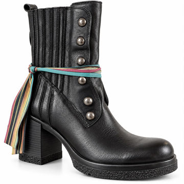 Botte lacé pour femme FELMINI D938-97 Noir/Timbre #15