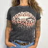 T-shirt Manche courte  Hrt & Luv bouche leopard #FV31