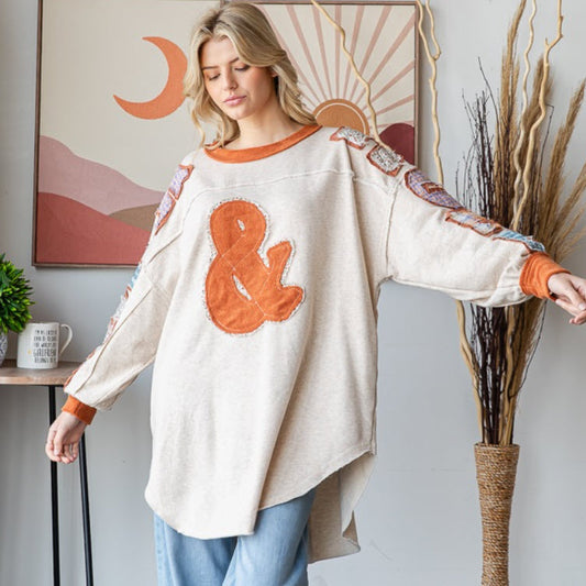 HAUT À MANCHES LONGUES EN PATCHWORK ROCK AND ROLL LSS0282_5