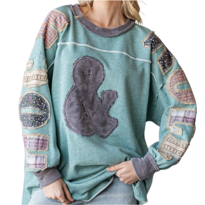 Haut Manches Longues Patchwork RocknRoll Sage LSS0282_5