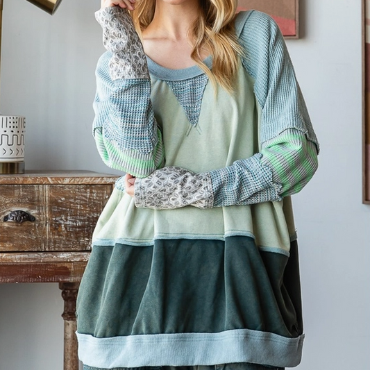 Haut Manche Longue Bleu LSS0531