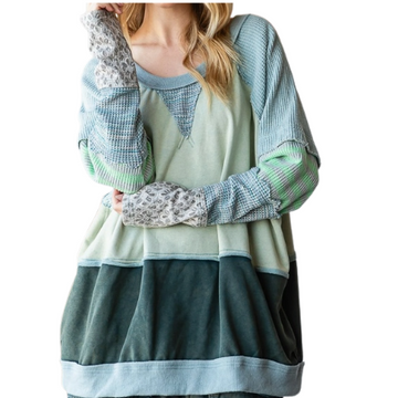 Haut Manche Longue Bleu LSS0531