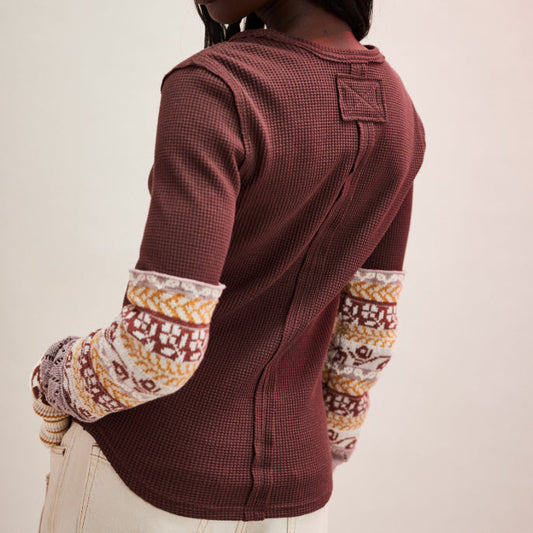 DISPONIBLE EN LIGNE SEULEMENT - CHANDAIL FEMME FREE PEOPLE ALL IN CUFF OB2050517-2250 BRUN