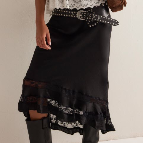 Jupe Lost Lover FREE PEOPLE OB2339237-0010 Noir