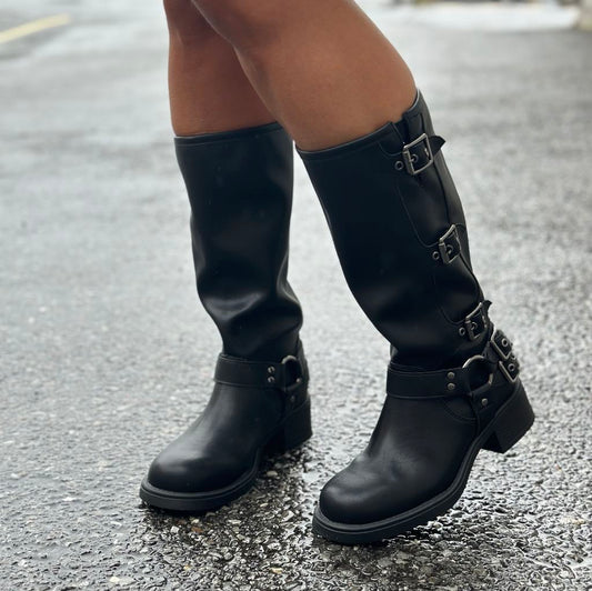 DISPONIBLE EN LIGNE SEULEMENT - STEVE MADDEN – BOTTE – NOIR – CLARAHH (#141)