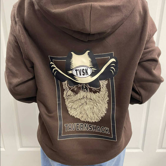 TAVERNSHACK - HOODIE BRUN - COW-BOY - TVK12 - PRINT 2 COULEURS