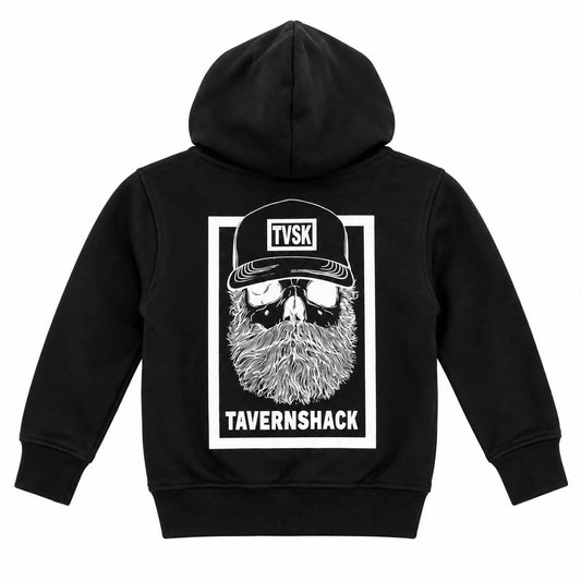 TAVERNSHACK - HOODIE NOIR - ORIGINAL - PRINT BLANC