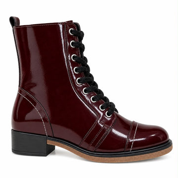 Botte courte pour femme en cuir vernie Ufrench Funk Wine #11