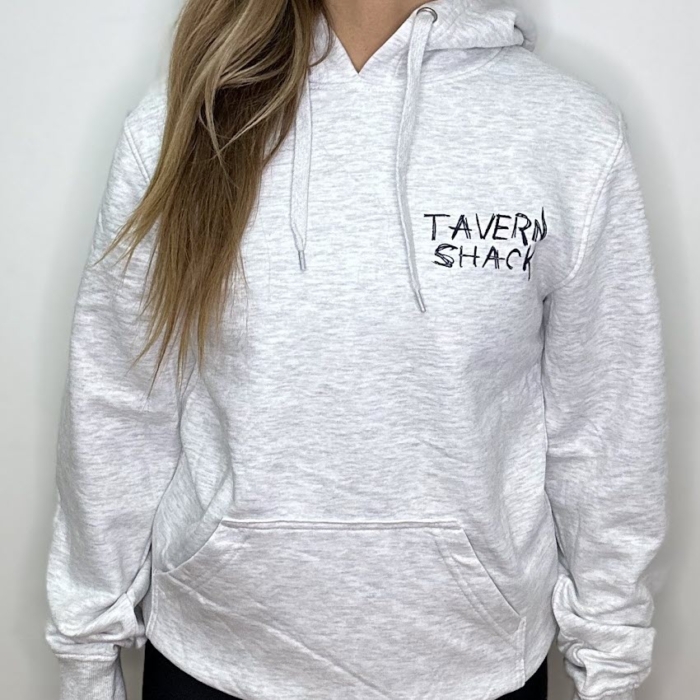 TAVERNSHACK - HOODIE CENDRÉ - CABANE - PRINT NAVY – Image 3