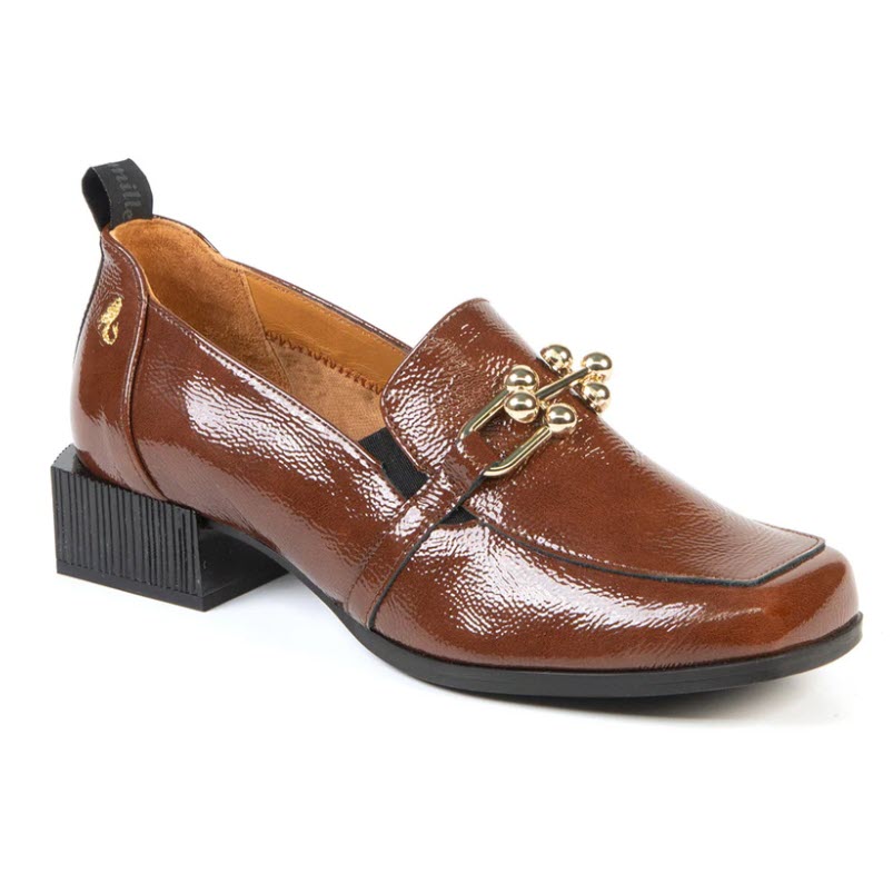 GLAMILLE - LOAFER A TALON - INGRID - #2 - BRUN VERNIS