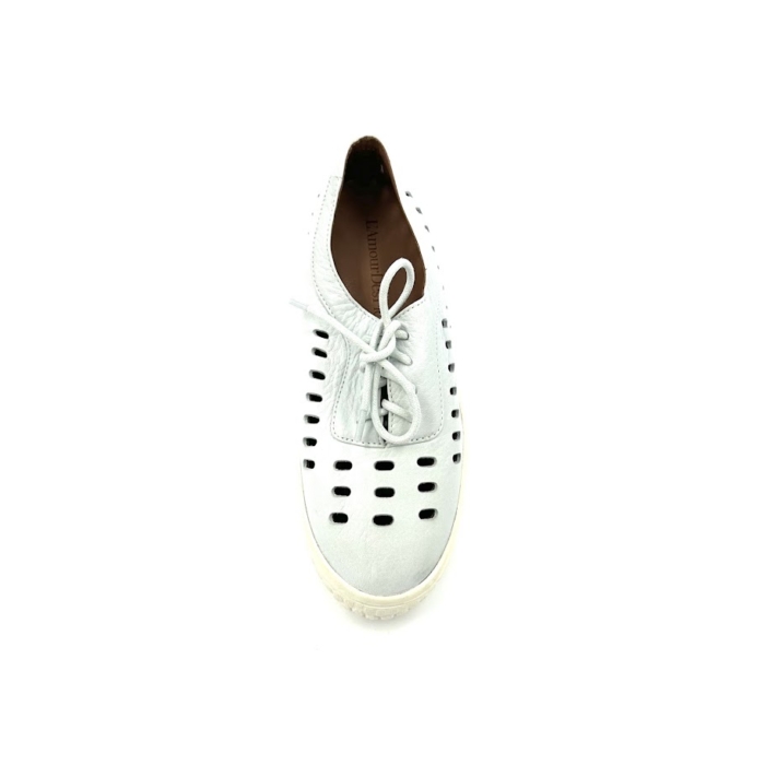 DISPONIBLE EN LIGNE SEULEMENT - L'AMOUR DES PIEDS - CHAUSSURES - ZAMORA - CUIR - LIGHT BLUE – Image 3