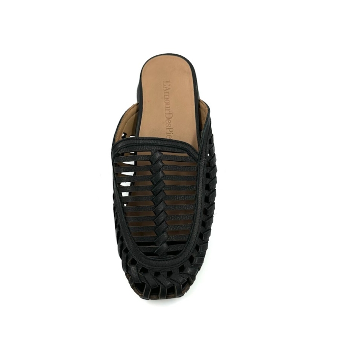 DISPONIBLE EN LIGNE SEULEMENT - L'AMOUR DES PIEDS - TEMMA - SANDALES - CUIR - NOIR – Image 2