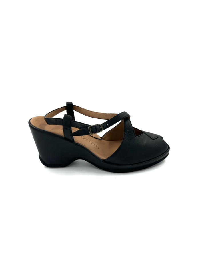 DISPONIBLE EN LIGNE SEULEMENT - L'AMOUR DES PIEDS - SANDALES À TALONS - CUIR - BLACK