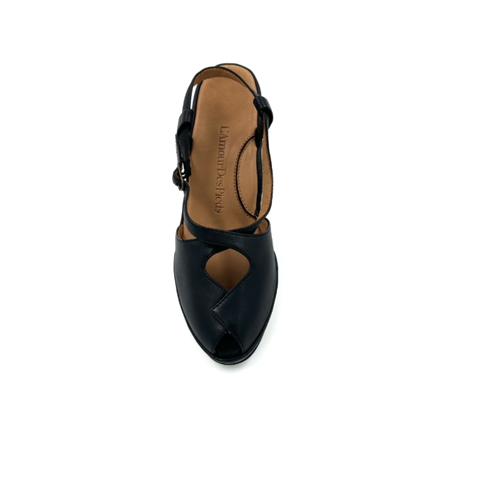 DISPONIBLE EN LIGNE SEULEMENT - L'AMOUR DES PIEDS - SANDALES À TALONS - CUIR - BLACK – Image 3