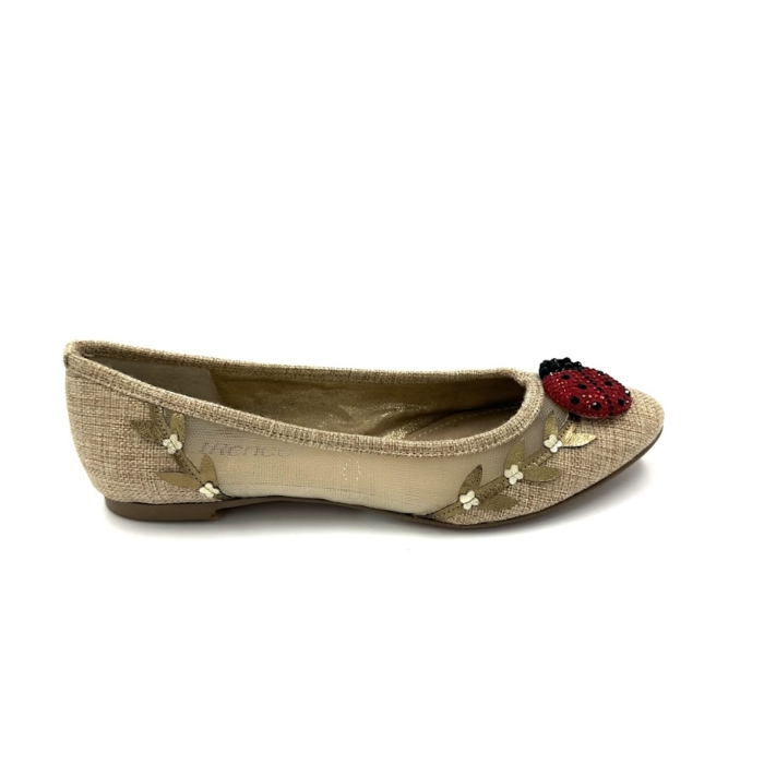 DISPONIBLE EN LIGNE SEULEMENT - J.RENEÉ - IRIMA - BALLERINES - NATURAL MESH / LINEN