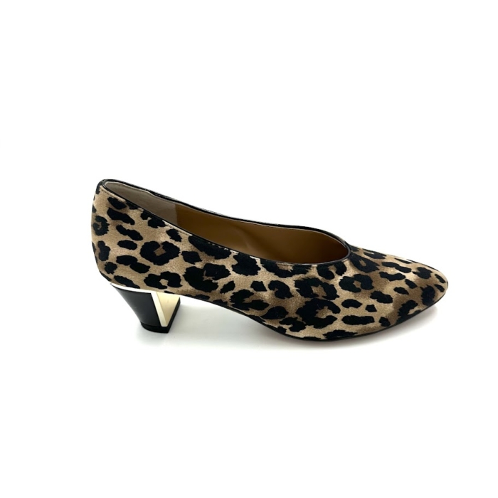 DISPONIBLE EN LIGNE SEULEMENT - J.RENEÉ - CLAIRON - SOULIERS À TALONS - SUEDE - BROWN / BLACK / ANIMAL
