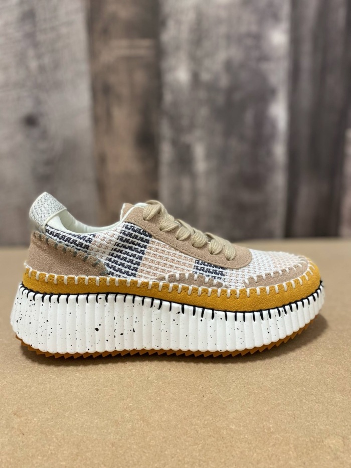 TYCHE - CHAUSSURES - #42 - BLANC / CARREAUX / BEIGE / JAUNE