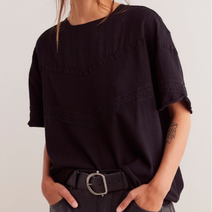 FREE PEOPLE - CHANDAIL COTON - DOROTHY TEE - OB2094333-0010