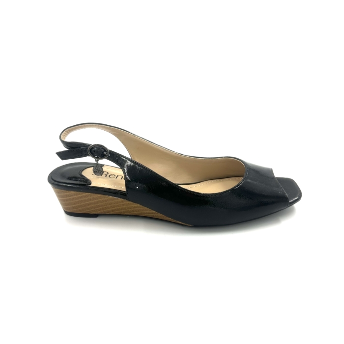 DISPONIBLE EN LIGNE SEULEMENT - J.RENEÉ - ALIVIA - SANDALES À TALONS - BLACK / BOIS