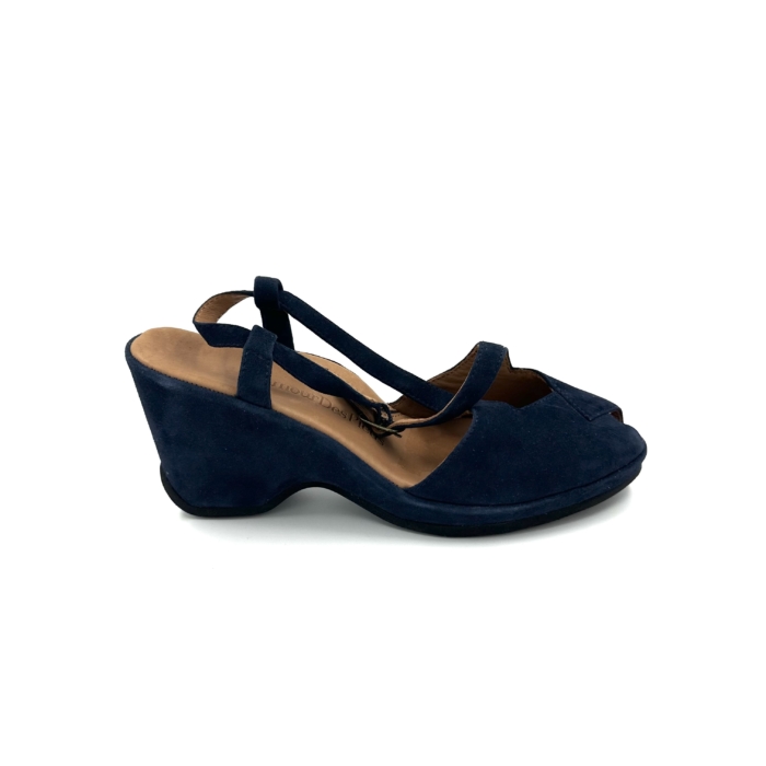 DISPONIBLE EN LIGNE SEULEMENT - L'AMOUR DES PIEDS - ORAINE - SANDALES À TALONS - SUEDE - NAVY