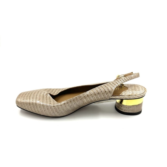 DISPONIBLE EN LIGNE SEULEMENT - TARETA - SOULIERS À TALONS - LIZARD PRINT NUDE – Image 3