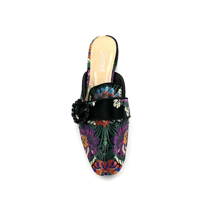 DISPONIBLE EN LIGNE SEULEMENT - J.RENEÉ - SENONCHES - MULES - BLACK MULTI – Image 3