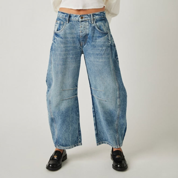 FREE PEOPLE GOOD LUCK MID RISE BARREL OB1697499-5413