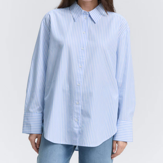TOM TAILOR – BLOUSE POPLIN – 1048319-38652 – BLEU RAYÉ