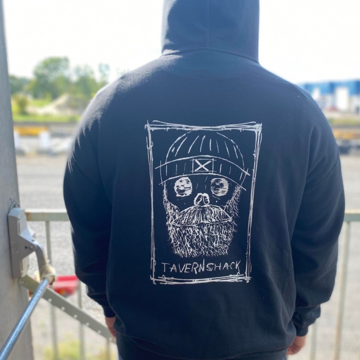 TAVERNSHACK HOODIE NOIR NEW SCRATCH BLANC