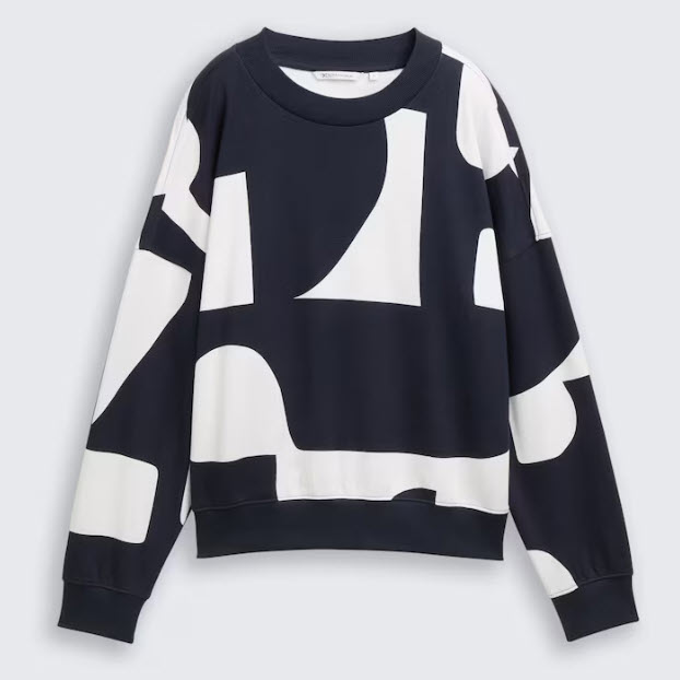 TOM TAILOR – SWEATSHIRT – L1049413-38859 – NAVY ET BLANC