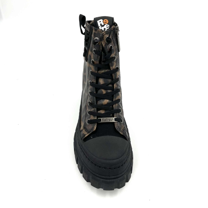 BOTTES SNEAKERS FEMME NOIR/LEOPARD - REFRESH REF-173077-96 (#68) – Image 3