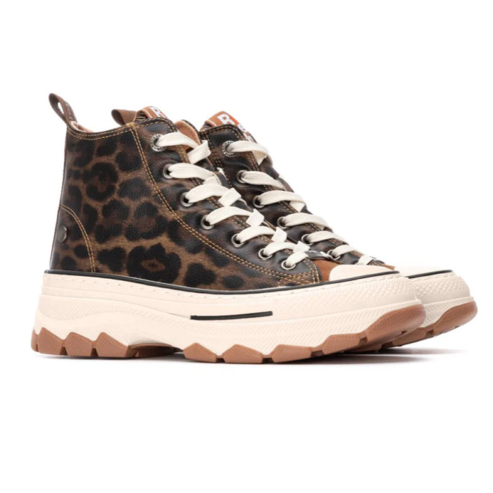 BOTTES SNEAKERS FEMME NOIR/LEOPARD - REFRESH REF-173078-96 (#72)