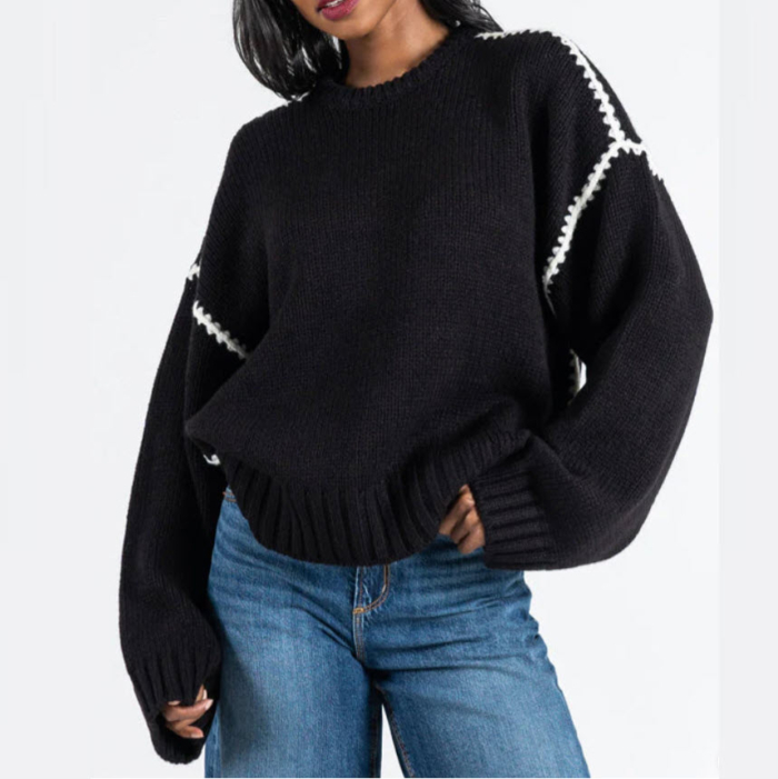 C’EST MOI – PULL EN TRICOT – CESWT4306 – NOIR