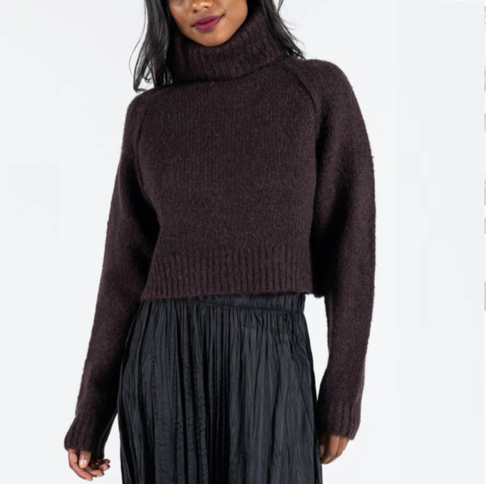 C'EST MOI - CROP TOP SWEATER - CESWT4402 - ESPRESSO