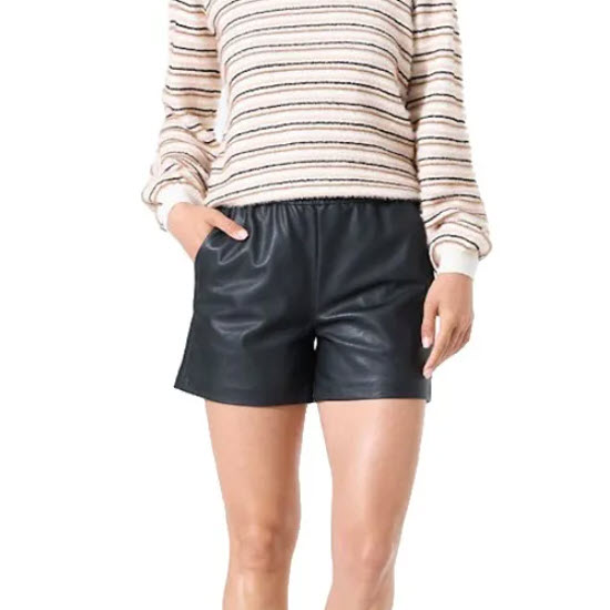 GARCIA – SHORT EN CUIR - J50140-60 – NOIR