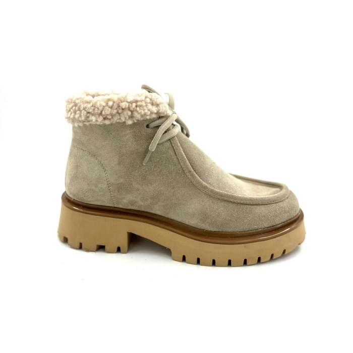 BOTTE CUIR - FEMME – TYCHE – 97T-MABELA-31- SUEDE BEIGE -  (#62)