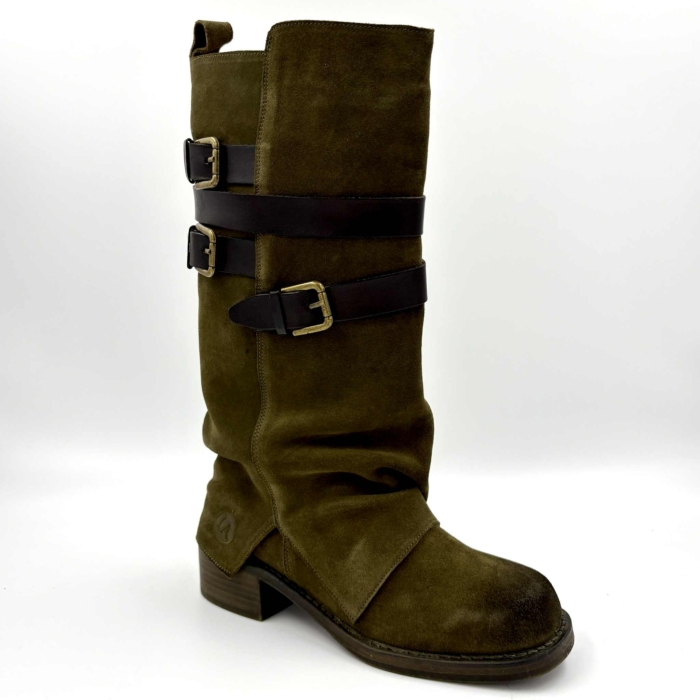 BOTTE FEMME OLIVE SUEDE L'ORANGE NORA-63 (#2) – Image 2