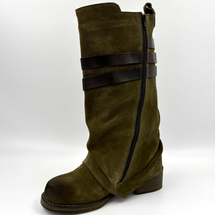 BOTTE FEMME OLIVE SUEDE L'ORANGE NORA-63 (#2) – Image 3