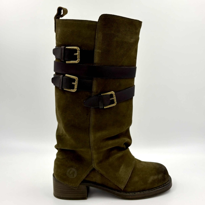 BOTTE FEMME OLIVE SUEDE L'ORANGE NORA-63 (#2)