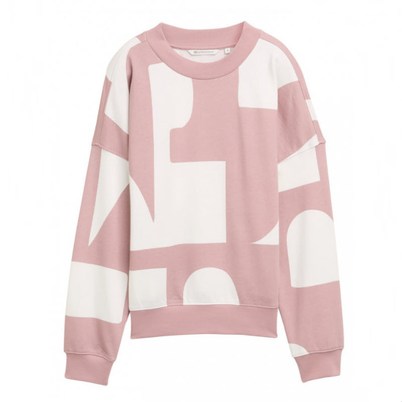TOM TAILOR – SWEATSHIRT – L1049413-38861 – ROSE ET BLANC