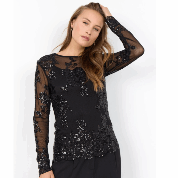 CHANDAIL FEMME NOIR SOYA CONCEPT 4W27344-9999 – Image 2
